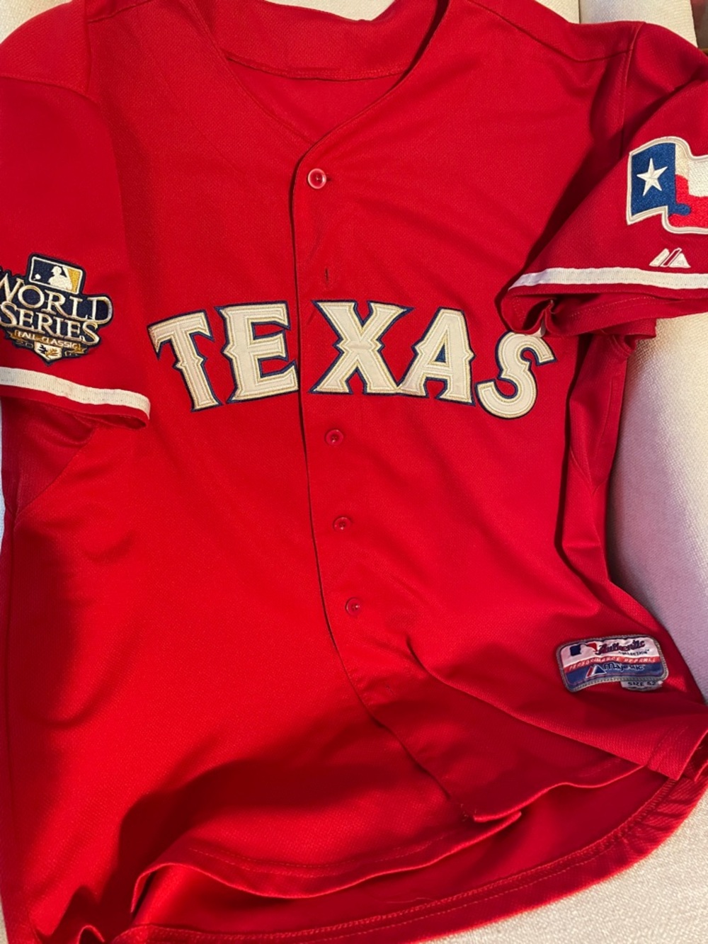 MLB Texas Rangers Red World Series Jersey